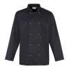 CHEF'S LONG SLEEVE STUD JACKET Black (Vyberte barvu černá, Velikost XS)