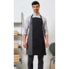 'COLOURS COLLECTION’ CONTRAST BIB APRON Black/Dark Grey (Vyberte barvu černá / tmavě šedá, Velikost U)
