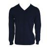 MEN’S V-NECK FINE GAUGE COTTON PULLOVER Black (Vyberte barvu černá, Velikost S)