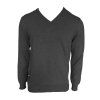 MEN’S V-NECK FINE GAUGE COTTON PULLOVER Black (Vyberte barvu černá, Velikost S)