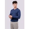 MEN’S V-NECK FINE GAUGE COTTON PULLOVER Black (Vyberte barvu černá, Velikost S)