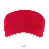 SOL'S ACE - UNISEX VISOR Red/White (Vyberte barvu červená / bílá, Velikost U)
