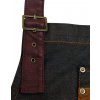 'DIVISION' WAXED LOOK DENIM BIB APRON WITH FAUX LEATHER Black Denim (Vyberte barvu černá džínovina, Velikost U)