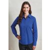 WOMEN'S LONG SLEEVE POPLIN BLOUSE Light Blue (Vyberte barvu světle modrá, Velikost XS)