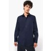 MEN’S LONG-SLEEVED COTTON POPLIN SHIRT Black (Vyberte barvu černá, Velikost M)