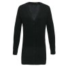 WOMEN'S LONG LENGTH KNITTED CARDIGAN Navy (Vyberte barvu námořnická modrá, Velikost XS)