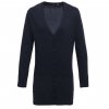 WOMEN'S LONG LENGTH KNITTED CARDIGAN Navy (Vyberte barvu námořnická modrá, Velikost XS)