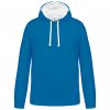 MEN'S CONTRAST HOODED SWEATSHIRT White/Fine Grey (Vyberte barvu bílá / jemně šedá, Velikost S)