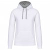 MEN'S CONTRAST HOODED SWEATSHIRT White/Fine Grey (Vyberte barvu bílá / jemně šedá, Velikost S)