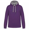 MEN'S CONTRAST HOODED SWEATSHIRT White/Fine Grey (Vyberte barvu bílá / jemně šedá, Velikost S)