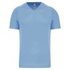 MEN’S V-NECK SHORT-SLEEVED SPORTS T-SHIRT Aqua Blue (Vyberte barvu vodní modrá, Velikost XS)