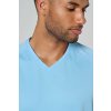 MEN’S V-NECK SHORT-SLEEVED SPORTS T-SHIRT Aqua Blue (Vyberte barvu vodní modrá, Velikost XS)