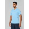 MEN’S V-NECK SHORT-SLEEVED SPORTS T-SHIRT Aqua Blue (Vyberte barvu vodní modrá, Velikost XS)