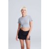 WOMEN'S TRI-BLEND CROPPED T Heather Black (Vyberte barvu černá žíhaná, Velikost XS)