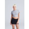 WOMEN'S TRI-BLEND CROPPED T Heather Black (Vyberte barvu černá žíhaná, Velikost XS)