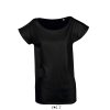 SOL'S MARYLIN - WOMEN’S SHORT SLEEVE LONG KIMONO T-SHIRT Deep Black (Vyberte barvu hlubinná černá, Velikost S)