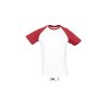 SOL'S FUNKY - MEN'S 2-COLOUR RAGLAN SLEEVES T-SHIRT White/Red (Vyberte barvu bílá / červená, Velikost S)