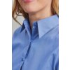 WOMEN'S SHORT SLEEVE POPLIN BLOUSE Light Blue (Vyberte barvu světle modrá, Velikost XS)