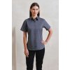 WOMEN'S SHORT SLEEVE POPLIN BLOUSE Light Blue (Vyberte barvu světle modrá, Velikost XS)