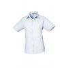 WOMEN'S SHORT SLEEVE POPLIN BLOUSE Light Blue (Vyberte barvu světle modrá, Velikost XS)