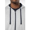 MEN'S CONTRAST HOODED FULL ZIP SWEATSHIRT Black/Fine Grey (Vyberte barvu černá / jemně šedá, Velikost S)