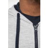 MEN'S CONTRAST HOODED FULL ZIP SWEATSHIRT Black/Fine Grey (Vyberte barvu černá / jemně šedá, Velikost S)