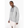 MEN'S CONTRAST HOODED FULL ZIP SWEATSHIRT Black/Fine Grey (Vyberte barvu černá / jemně šedá, Velikost S)