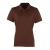 LADIES’ COOLCHECKER® PIQUE POLO Brown (Vyberte barvu hnědá, Velikost XS)