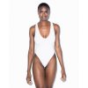 WOMEN'S COTTON SPANDEX TANK THONG BODYSUIT White (Vyberte barvu bílá, Velikost S)