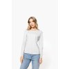 LADIES' LONG-SLEEVED CREW NECK T-SHIRT White (Vyberte barvu bílá, Velikost S)