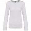 LADIES' LONG-SLEEVED CREW NECK T-SHIRT White (Vyberte barvu bílá, Velikost S)