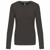 LADIES' LONG-SLEEVED CREW NECK T-SHIRT White (Vyberte barvu bílá, Velikost S)
