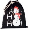 COTTON BAG WITH SNOWMAN DESIGN AND DRAWCORD CLOSURE Black (Vyberte barvu černá, Velikost U)