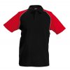 BASEBALL - SHORT-SLEEVED POLO SHIRT Black/Red (Vyberte barvu černá / červená, Velikost 2XL)