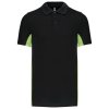 FLAG - SHORT-SLEEVED TWO-TONE POLO SHIRT Black/Lime (Vyberte barvu černá / limetková, Velikost 2XL)