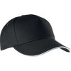 SANDWICH PEAK CAP - 5 PANELS Black/White (Vyberte barvu černá / bílá, Velikost U)