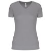 LADIES’ V-NECK SHORT-SLEEVED SPORTS T-SHIRT Aqua Blue (Vyberte barvu vodní modrá, Velikost XS)
