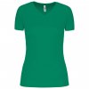 LADIES’ V-NECK SHORT-SLEEVED SPORTS T-SHIRT Aqua Blue (Vyberte barvu vodní modrá, Velikost XS)