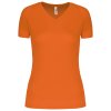 LADIES’ V-NECK SHORT-SLEEVED SPORTS T-SHIRT Aqua Blue (Vyberte barvu vodní modrá, Velikost XS)