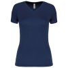 LADIES’ V-NECK SHORT-SLEEVED SPORTS T-SHIRT Aqua Blue (Vyberte barvu vodní modrá, Velikost XS)