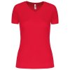 LADIES’ V-NECK SHORT-SLEEVED SPORTS T-SHIRT Aqua Blue (Vyberte barvu vodní modrá, Velikost XS)