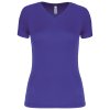 LADIES’ V-NECK SHORT-SLEEVED SPORTS T-SHIRT Aqua Blue (Vyberte barvu vodní modrá, Velikost XS)