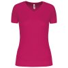 LADIES’ V-NECK SHORT-SLEEVED SPORTS T-SHIRT Aqua Blue (Vyberte barvu vodní modrá, Velikost XS)
