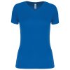LADIES’ V-NECK SHORT-SLEEVED SPORTS T-SHIRT Aqua Blue (Vyberte barvu vodní modrá, Velikost XS)
