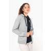 LADIES’ CONTRAST HOODED FULL ZIP SWEATSHIRT Navy/Fine Grey (Vyberte barvu námořnická modrá / jemně šedá, Velikost M)