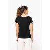 LADIES’ BOAT NECK SHORT-SLEEVED T-SHIRT Black (Vyberte barvu černá, Velikost S)