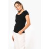 LADIES’ BOAT NECK SHORT-SLEEVED T-SHIRT Black (Vyberte barvu černá, Velikost S)