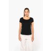 LADIES’ BOAT NECK SHORT-SLEEVED T-SHIRT Black (Vyberte barvu černá, Velikost S)
