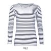 SOL'S MARINE WOMEN - LONG SLEEVE STRIPED T-SHIRT White/Navy (Vyberte barvu bílá / námořnická modrá, Velikost XS)