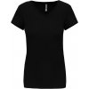 LADIES' SHORT-SLEEVED V-NECK T-SHIRT Black (Vyberte barvu černá, Velikost S)